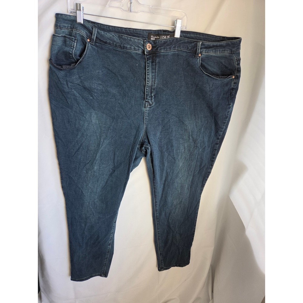 Simply Be Chloe Skinny Jeans Womens Dark Wash Denim